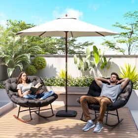 Outdoor Rocking Chair Patio Set of 2 (Option: Black-960x680x420 mm)