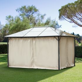 9.84' x 11.8' Gazebo Sidewall Set with Hooks/C-Rings (Option: Beige-500x120x400 mm)