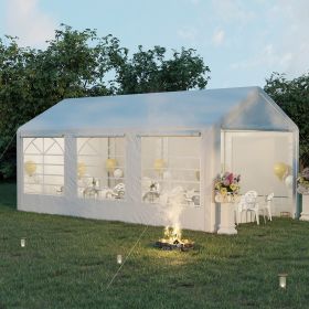 10' x 20' Heavy Duty Party Tent & Carport with Removable Sidewalls and Double Doors (Option: White-2050x280x215 mm)