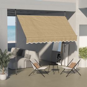 11.5' x 4' Manual Retractable Awning (Option: Beige-1190x165x150 mm)