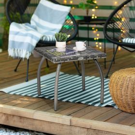 Outdoor PE Side Table (Option: Gray-480x480x110 mm)