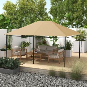 10' x 13' Gazebo Canopy Replacement Roof for 84C-116 (Option: Khaki-410x330x90 mm)