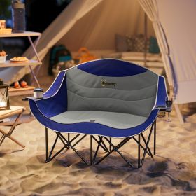 Padded Folding Camp Chair for Adults (Option: Blue-930x250x180 mm)