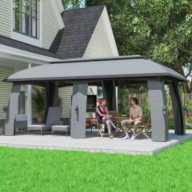 10' x 20' Patio Gazebo (Option: Dark Gray-1780x580x225 mm)