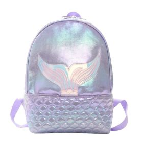 Mermaid Kids Backpack, Sparkly Sequins Backpack for Girls (Color: purple)