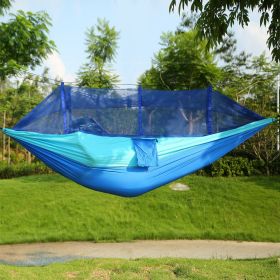 Camping Hammock, Portable Double Hammock with Net (Color: sky blue)