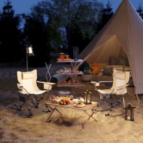 2pcs Folding Lounge Chairs / beach chair , Camping Chairs (Color: as picture)