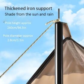 Ordinary 3*4m RV Outdoor Tent Shade Portable Camping Sunscreen Rainproof Vinyl Canopy (Color: as picture)