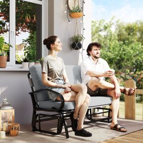 Outdoor Glider Bench (Option: Gray-1150x690x280 mm)