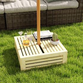 2-in-1 Outdoor Umbrella Base Storage Box (Option: Natural Wood-700x370x195 mm)