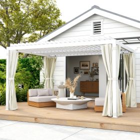 Louvered Pergola with Adjustable Roof (Option: Cream White-2330x260x215 mm)